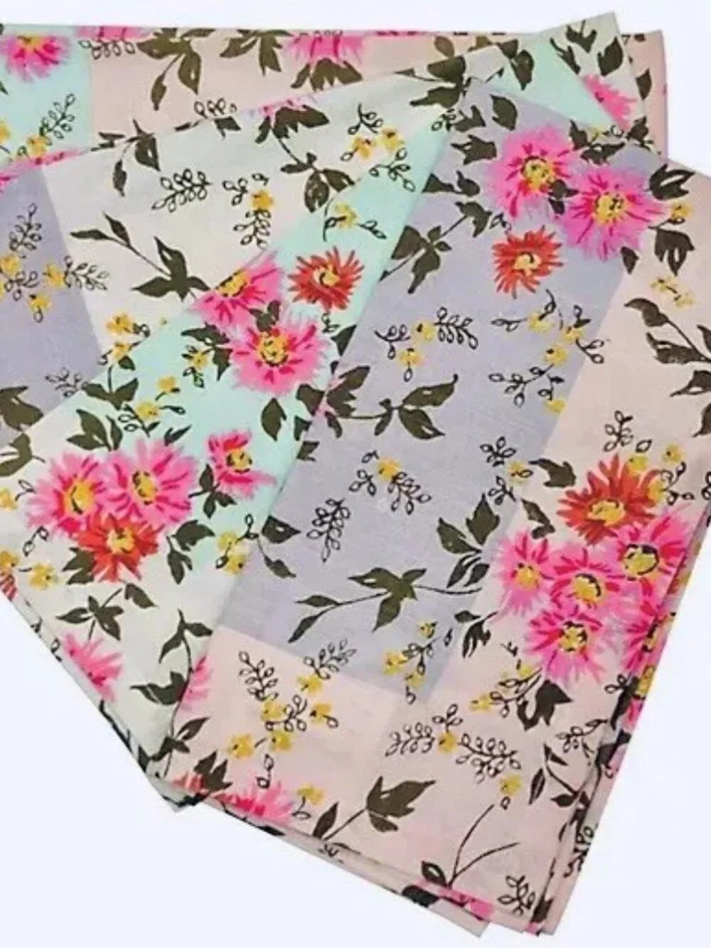 new Set of 8 Wild Sage Pink Garden Floral 100% Cotton 20x20-inch Fabric Napkins
